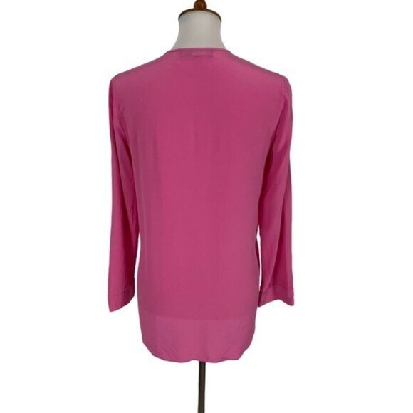 BCBGMaxAzria Emmalise Silk Top XXS Pink Blush Berry Luxe Designer Minimalist - Picture 5 of 9